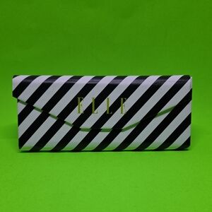 Elle Black & White Striped Triangular Eyeglass Case (Case Only)